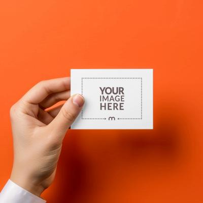 Business Card Mockup on a Bold Orange Background