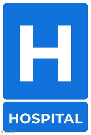 Hospital Street Sign Blue Template