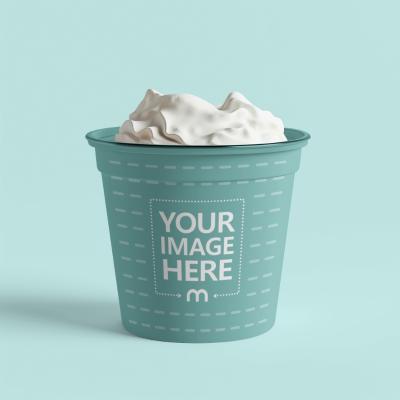 Ice Cream Tub Mockup with Clean Background for Packaging Design