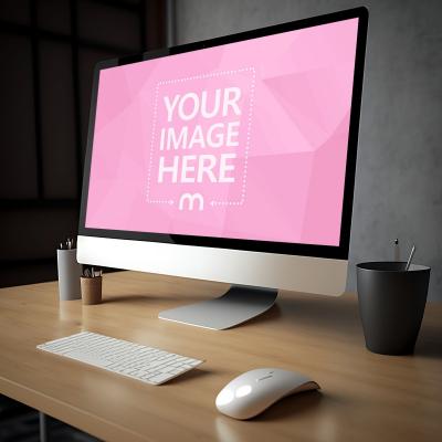 iMac Home Office Desk Scene Mockup Generator