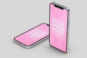 iPhone 12 3D Double Screen Mockup