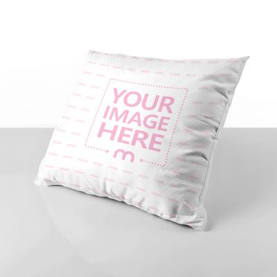 Isometric View of Pillow Mockup Placed in Duotone Background