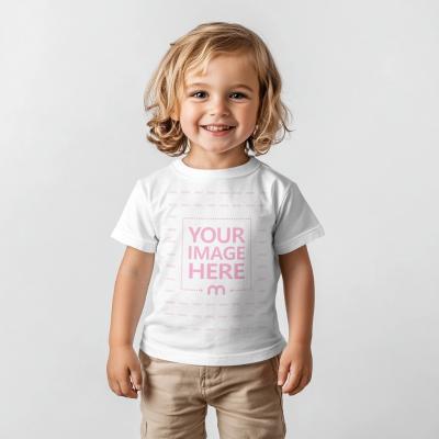 Kids and Toddler T-Shirt Mockup for Apparel Designs