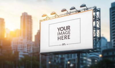 Large Billboard Mockup with City Background