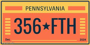 License Plate Template With Orange Background