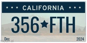 License Plate Template with Photo on Background