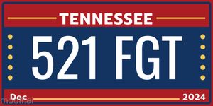 License Plate Template with Red Background