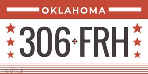 License Plate Template with Red Elements