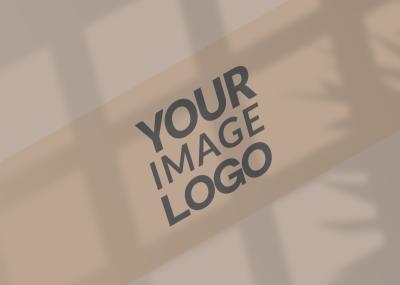 Logo Mockup on Brown Paper with Shadow Texture