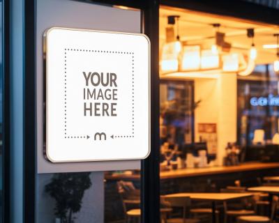 Logo Sign Mockup for Outdoor Café with Cozy Vibe