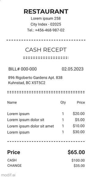 Long Receipt Design Template