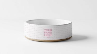 Luxury Dog Bowl Mockup with Snacks for Pet Branding