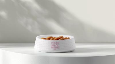 Luxury Dog Bowl Mockup with Snacks for Premium Pet Products