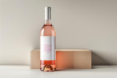 Luxury Wine and Drinks Bottle Label Mockup in Isolated Background