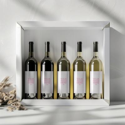 Luxury Wine Bottle Collection Label Mockup for Wedding and Events