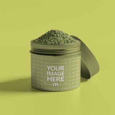 Matcha Tea Powder Can Mockup (60g) for Custom Packaging