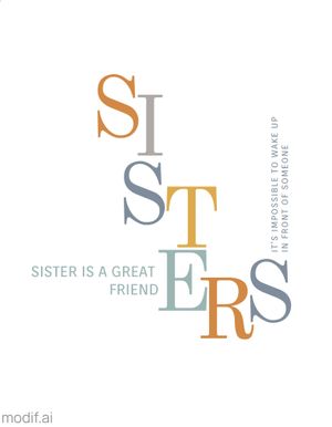 Matching Sisters T-Shirt Design Template