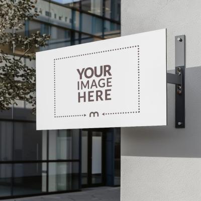 Metal Sign Mockup for Business Buildings and Offices