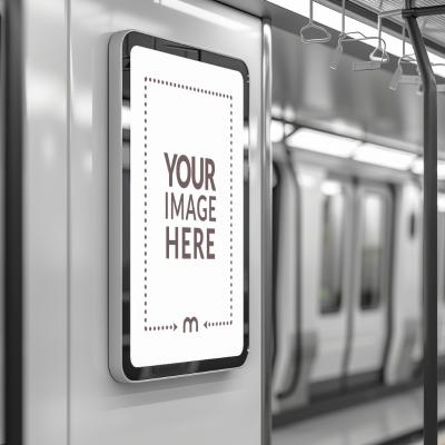 Metro Rail Digital Display Signage and Billboard Mockup