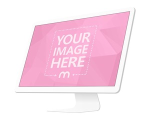 Minimal White Monitor Screen Mockup