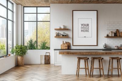 Minimalist Poster Frame Mockup for Contemporary Home Decor