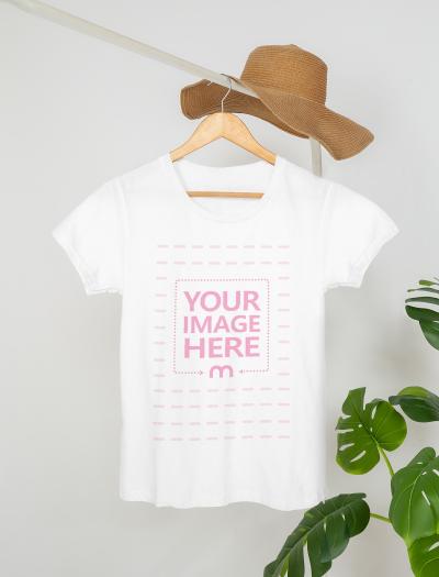 Free Mockup of a Shirt Hanging on a Minimalist Clothes Rack