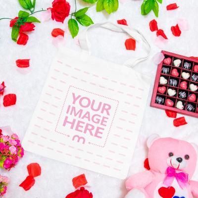 Mockup of a Tote Bag Surrounded by Decorations