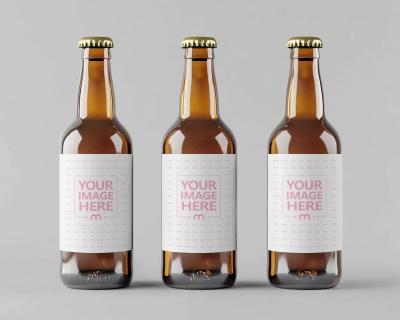 Multiple Beer Bottle Label Mockup Generator Side by Side