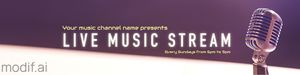 Music Stream Channel Twitch Head Banner Template