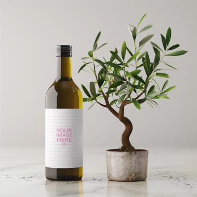 Oil Bottle Label Mockup Generator with Small Olive Tree