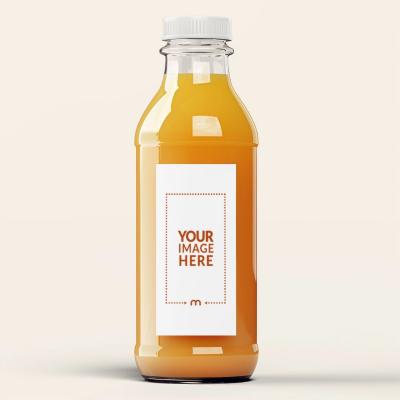 Orange Juice Bottle Label Mockup in Isolated Background