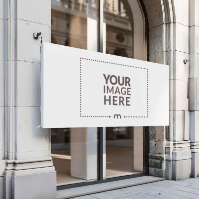 Outdoor Banner and Signage Mockup for Upscale Shop