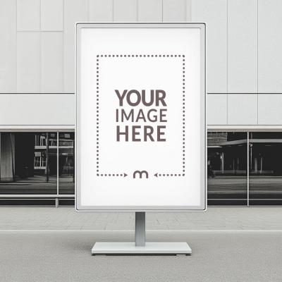 Outdoor Steel Advertising Frame Mockup for Office