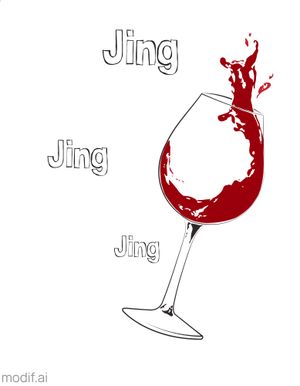 Paired T-Shirt Design Template With Glasses of Wine