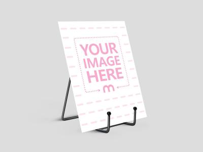 Portrait Card on Metal Stand Mockup Generator