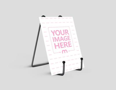 Portrait Card on Metal Stand Mockup