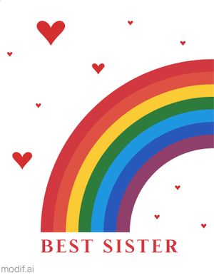 Rainbow T-Shirt Design Template for Sisters