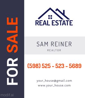 Real Estate Sale Sign Template With Dark Details