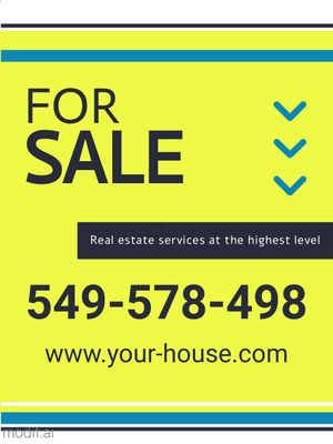 Real Estate Sign Template With Colorful Details