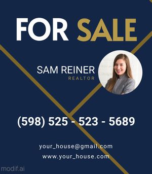 Real Estate Sign Template With Dark Details