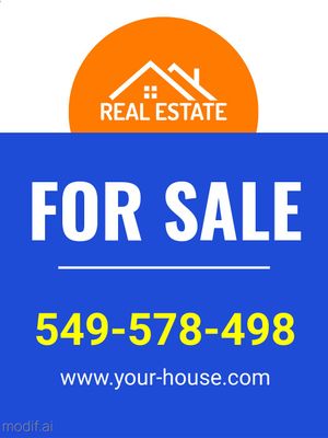 Real Estate Sign Template With Orange And Blue Details