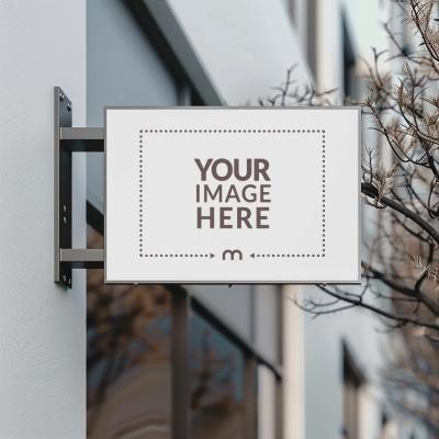 Rectangular Metal Sign Mockup for Corporate Buildings and Offices