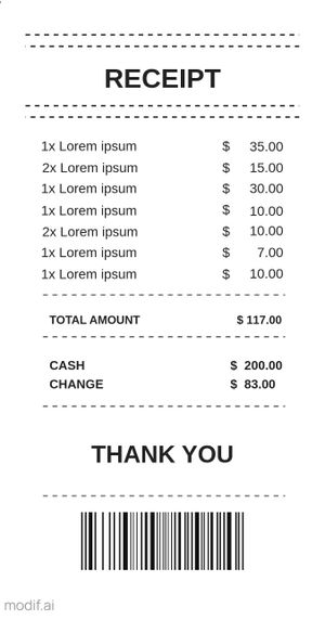 Regular Shopping Receipt Template