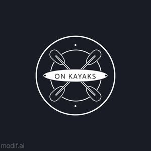 Round Badge With A Logo On The Theme Of Kayak Travel