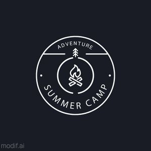 Round Badge With Logo For Summer Camp