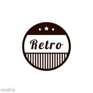 Round Badge With Retro Logo