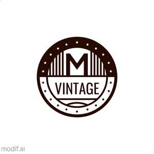 Round Badge With Stars Vintage Logo 