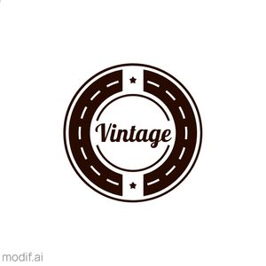 Round Badge With Vintage Logo