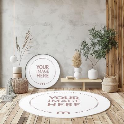 Round Rug and Frame Mockup Generator for Home Interior