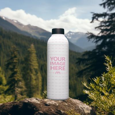 Shampoo Bottle Mockup with Wilderness Background for Packaging